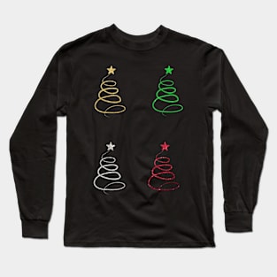 Minimalistic Faux Glitter Star Christmas Tree Pack Long Sleeve T-Shirt